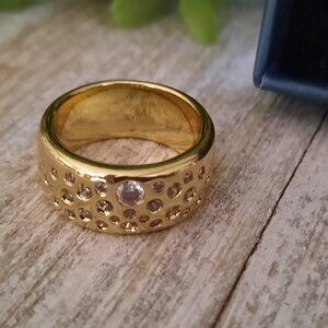 Gold-Plated Zirconia Stackable Fashion Ring - Full Star,  NWT! - Size 6